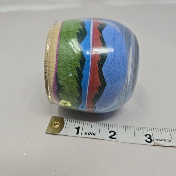 Sand Globe Art Painted Mountains Bird Cloud Glass Paperweight Arizona Artist - Picture 8 of 8
